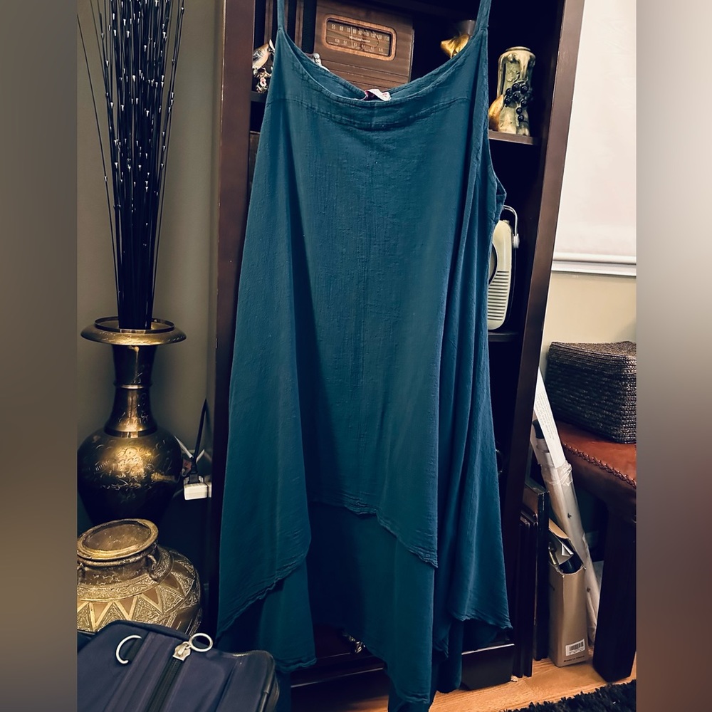 Elegant Teal Sleeveless Dress